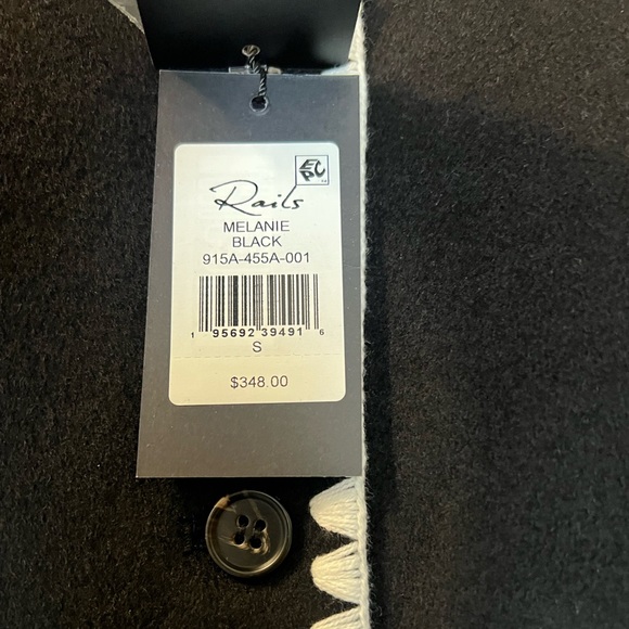 NWT Rails Melanie Jacket Wool Embroidered Overcoat Black Sz S - Picture 10 of 16